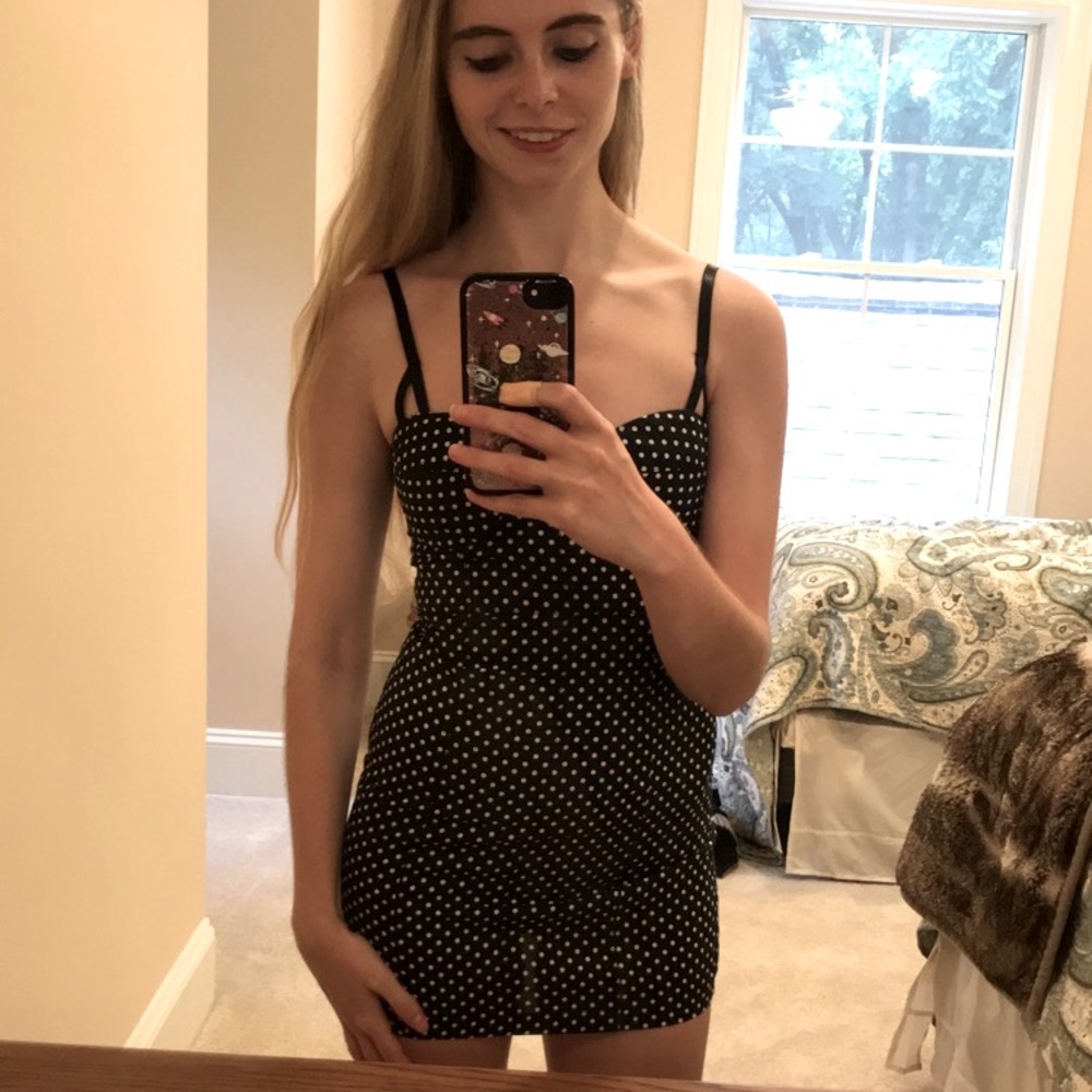 LF Seek The Label polka dot bustier dress
